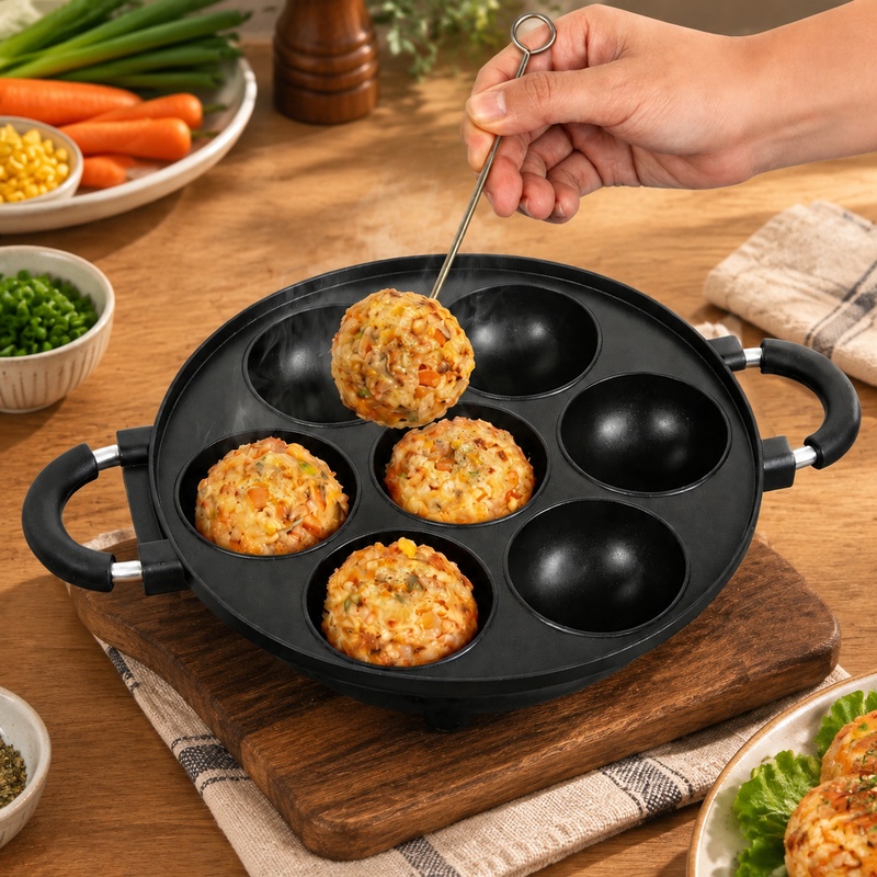 Stampo in alluminio a 7 cavità - Takoyaki Grill Plate recensione e prezzo